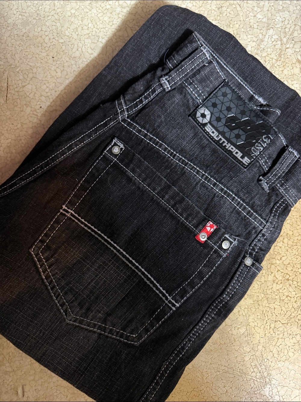 South Pole Black Straight Leg Jeans